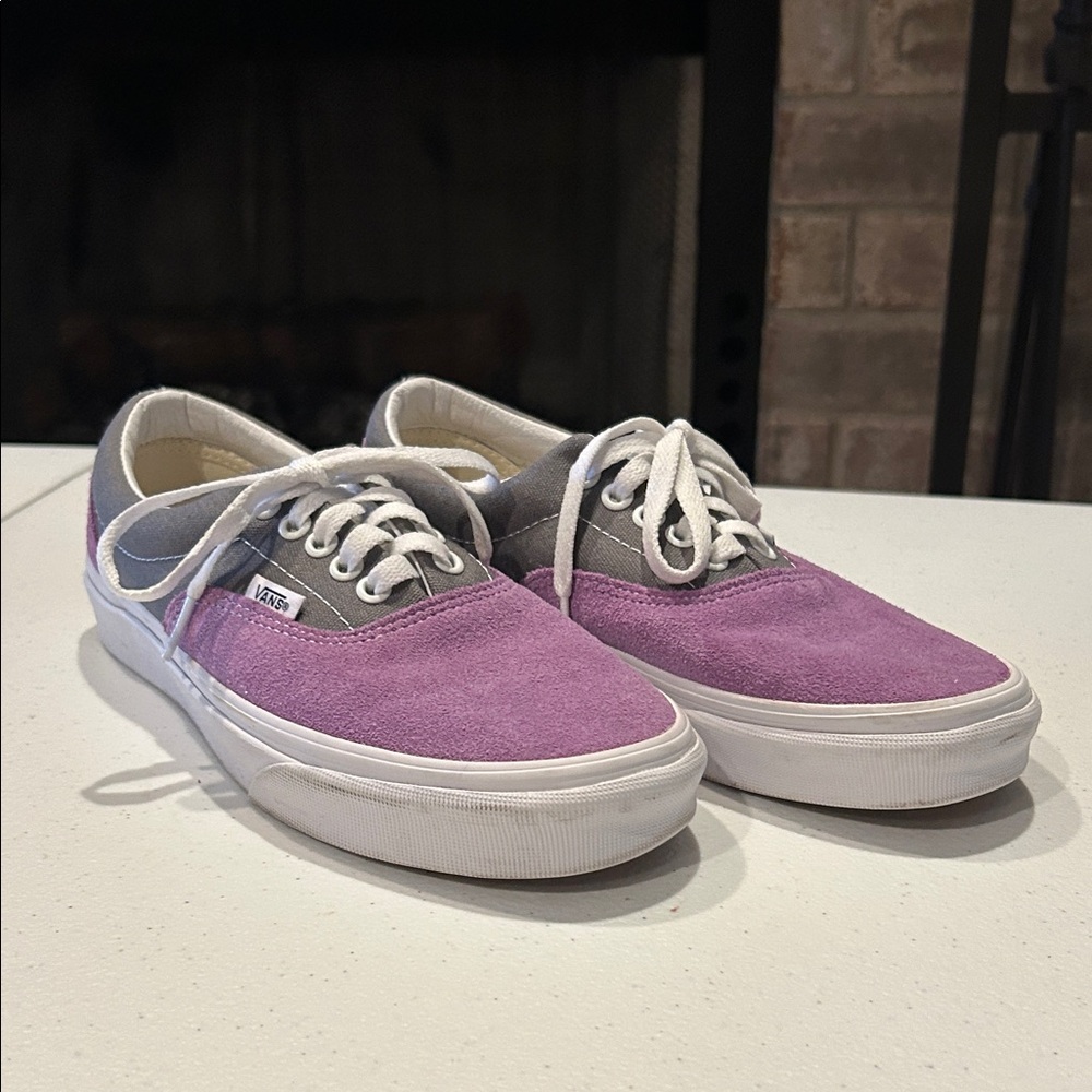 Vans Lavender/Grey and White Canvas Shoes
